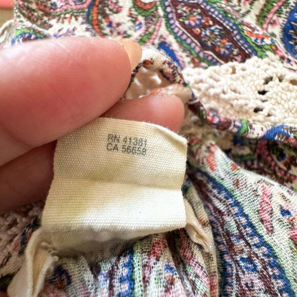 Ralph Lauren Paisley Bohemian Lace Tiered Maxi Dress Small - Picture 7 of 8